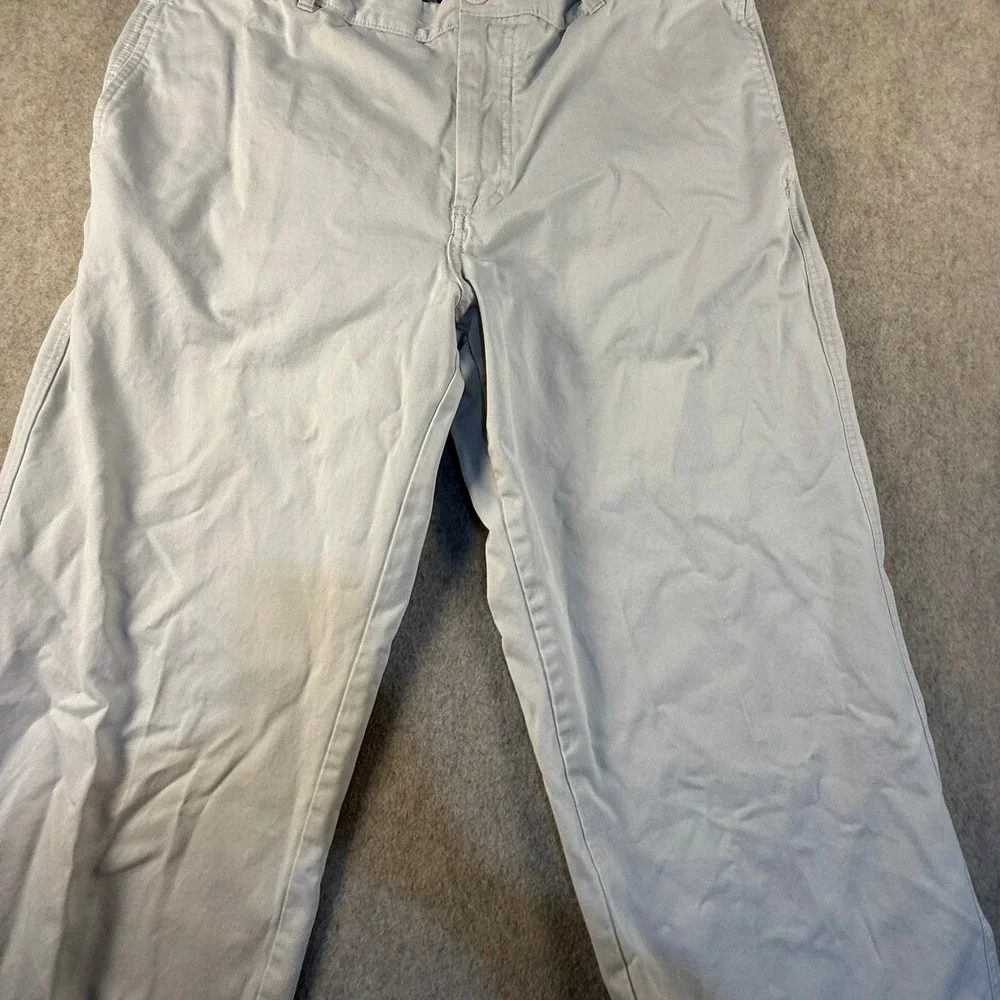 LL Bean Standard Fit Chino Pants Mens 36x30 Light Stone Cotton Twill 262332
